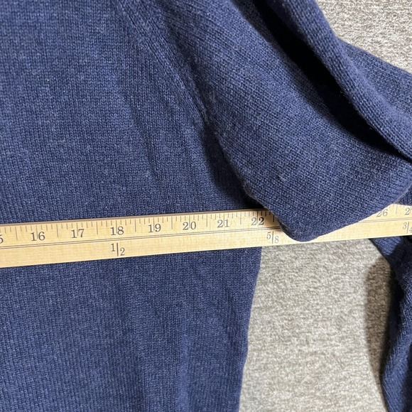 UNTUCKit Sweater Mens Large Navy Cotton Wool Mock Neck Henley Knit Pullover - Picture 3 of 7